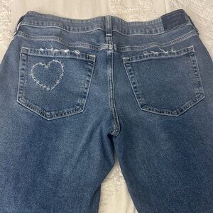 Hollister Blue Boyfriend Jeans with Heart Detail